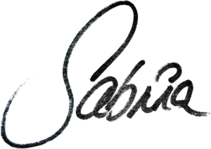 Signature of Sabrina, founder of Pixelbloom Photography in Dubai.
